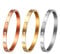 JewelryWe Damen Armreif Stern Armband: 3 Stück Edelstahl Zirkonia Pentagramm Liebe Armband 6mm breit mit Schließe Armspange Manschette Gravur Geschenk