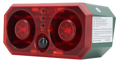 Barking Dog Alarm Lights, Motion Detector Alarm Siren Waterproof 4 Modes USB Charged Support Recording 13 Sounds For Outdoor Barn Farm