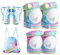 SULIFEEL Regenbogen Knieschützer für Kinder Knie Ellenbogenschützer Handgelenkschützer mit Kordelzug Tasche Einstellbare Schutzausrüstung Set für Mädchen Roller Skating Fahrrad Radfahren