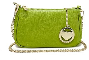 Chicca Borse Borsetta da donna in pelle, borsa a tracolla clutch (Lime)