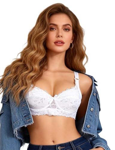 ohyeahlady Soutiens-Gorge Femme Dentelle Sexy avec Armature Grande Taille Soutiens-Gorge Classiques Bralette Coton Brassiere Sport Maintien Fort
