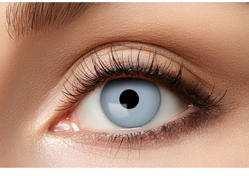 Grauer Vampir Kontaktlinsen/Monatslinsen - vegane, tierversuchsfreie Motivlinsen ohne Sehstärke - Unisex - Erwachsene - ideal für Halloween, Karneval, Motto- und Horror-Party