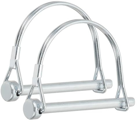 PATIKIL Trailer Coupler Pin 1/4x2-9/16x2.17(D*L*IW), 2 Pcs Wire Lock Pin Safety Shaft Locking Pin Round Pto Pins for Farm Trailers Lawn Hitches Garden Tractor Kayak Boat (6x65x55mm)