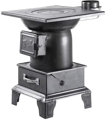 ERSINIAN Holzofen, Camping-Holzofen, tragbarer Holzofen mit Kaminrohr für Zelt, Unterstand, Heizen und Kochen