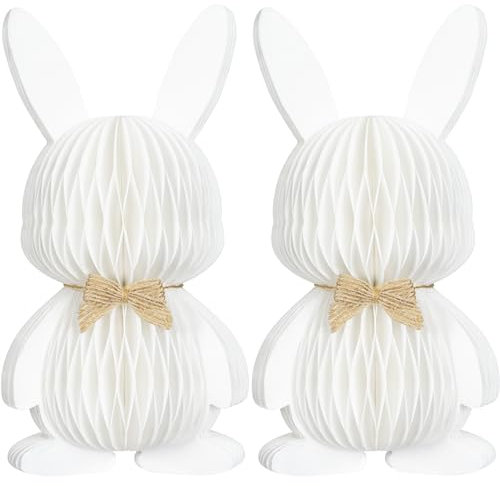KI Store Papier Hase Osterhase Ostern Feier Party Deko Geburtstag Kinder Erwachsene Bunny Osterdeko Babyparty (Weiß, 20cm)