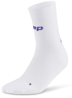 CEP - Leichte Laufsocken mit Kompression für Damen, Ultralight 4.0 Mid Cut, Größe IV/L / 40-43, weiß
