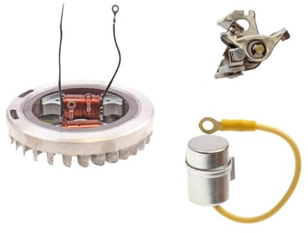 Lichtmaschine & Zündung mit Schwungrad passend für Piaggio Ciao, Bravo, Si, Boxer – 6V – inkl. Kondensator & Unterbrecher – Komplettset Zündanlage Mofa