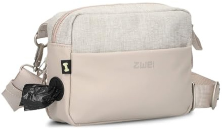 Zwei Hunde Leckerli Tasche Leo LEH50 im modernen Casual Look – Futterbeutel für Hundetraining & Gassi gehen, Kotbeutelspender, Verstellbarer Gurt als Bauchtasche & Crossbody Bag tragbar (Creme)