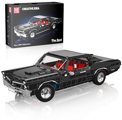 Mould King 10199 Technik Sportwagen Bausteine GTO Rennauto Klemmbausteine Klassischer Amerikanischer Muscle-Car Modellauto für Jungen und Erwachsene(1563 Teile)