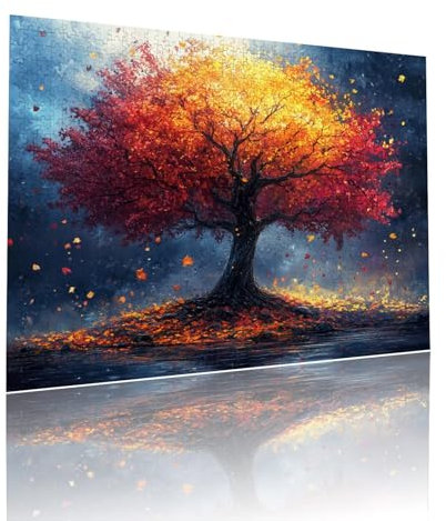 Baum Puzzle für Erwachsene Kinder Anspruchsvoll 80 Teile Impossible Klassische Puzzles Schwer Traum ab 8 9 10 Jahre für Mädchen Jungen Jigsaw Kunst Educa, für Dekoration und Geschenke 15x20cm t-905