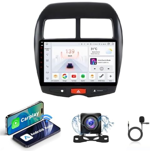 Android 15 Car Stereo for Mitsubishi Asx 2011-2015 Capacitive Touch Screen Car Radio | CarPlay/Android Auto | GPS Navigation | Bluetooth | Reversing Camera | Plug and Play