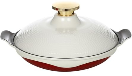 SXTYYH Tajine Marocain for La Cuisson Alliage D'aluminium Double Poignée Multifonctionnel Anti-Adhésif Plat Tajine Ragoût Casserole Cuisson Lente for Induction(36cm)