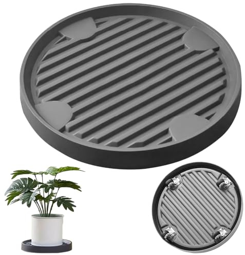 Tkxjry 22cm Dissimulées pour Pot de Fleurs, Plateau de Jardinière Mobile, Chariot à Palettes pour Plantes à 360°, Capacité Charge 75 kg, pour Le Transport de Plantes en Pot Intérieur, Extérieur
