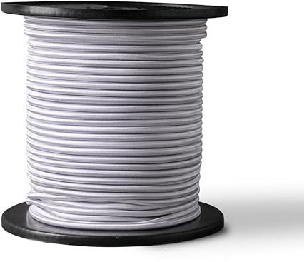SNURO Corde élastique Ronde (6mm, 100M, Blanc) - Qualité Professionnelle - Résistante aux intempéries et réutilisable - Charge de Rupture 80kg