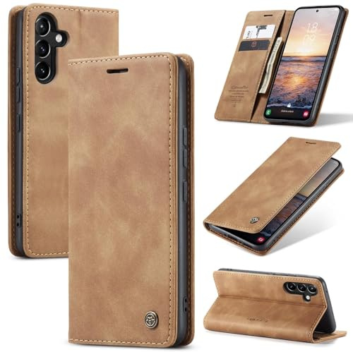Ottcooed Handyhülle für Samsung Galaxy A54 5G Hülle, Premium Leder Flip Case, Magnet Klappbar Klapphülle Tasche, Standfunktion Kartenfach Wallet Schutzhülle für Samsung Galaxy A54 5G, Braun