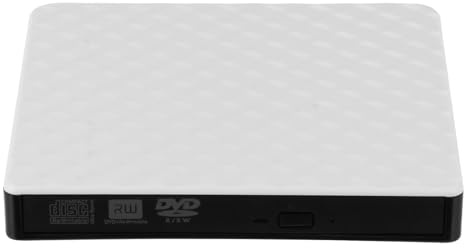 Gadpiparty Unità Dvd Esterna Ultrasottile e Leggera Masterizzatore Dvd-rom 8x e Cd-rom 24x in Abs Bianco, Silenziosa e Portatile per Computer Desktop e Laptop