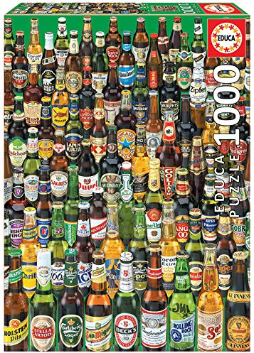 Educa - Puzzle 1000 Teile für Erwachsene | Biersorten der Welt, 1000 Teile Puzzle für Erwachsene und Kinder ab 14 Jahren, Bierflaschen Collage (12736)