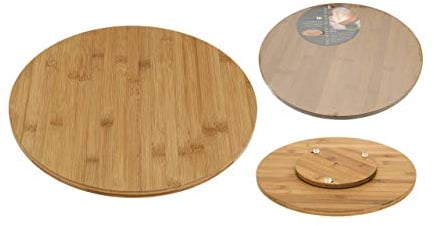 Excellent Houseware Piatto Girevole in bambù, 35 cm, Bamboo, Wooden, 35 x 35 x 3.5 cm