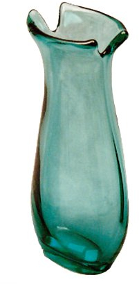 Oberstdorfer Glashütte Vase de Fleurs de Verre coloré, Vase Modern Forme Ovale, soufflé à la Bouche Couleur Vert Transparent Vase décoratif Hauteur : env. 29 cm Design