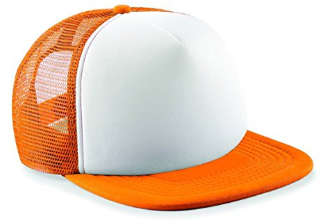 Beechfield Unisex Vintage Snapback Trucker, orange/weiß, Einheitsgröße
