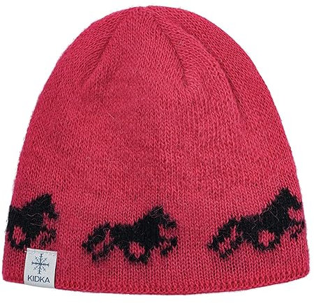 kidka Strickmütze Islandpferde Isländer Tölter Pferde Island Mütze (Pink)