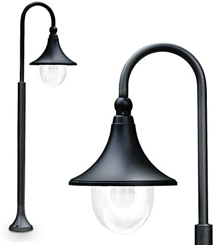 Outdoor Floor Light Elgin, Floor Light in Antique Look, Metal in Black matt, with lampshade Made of Plastic, Path Light 120 cm, Retro/Vintage Garden lamp, E27 Socket, IP44, Without Bulbs
