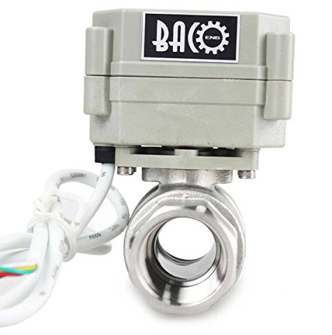 BACOENG Vanne 2 voies motorisée 3/4 DN20 Acier Inoxydable AC110/230V CR202 normalement ouvert