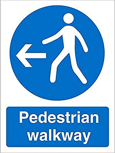 Seco Fußgängerweg – Pfeil links Schild, 200 mm x 300 mm – 1 mm halbstarrer Kunststoff