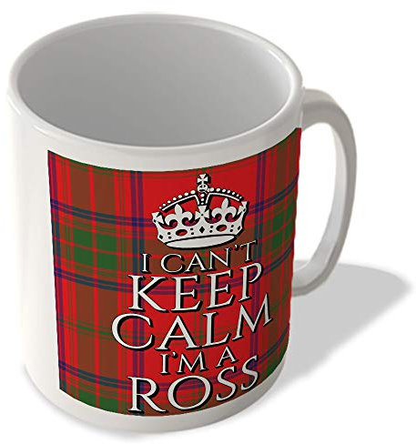 McMug - I Can't Keep Calm I'm a Ross - Ross Modern Tartan - (Crown) - Scottish Mug, Ceramic, 11fl.oz.