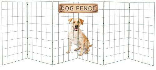 Conka Pets – Outdoor Dog Fence – Wire Garden Barrier for All Sized Dogs – 1 Metre High – 10cmx12cm Mesh Stops Dogs from Jumping - Portable, Strong, Durable and Foldable - Covers 6ft/1.8 Metre Gap