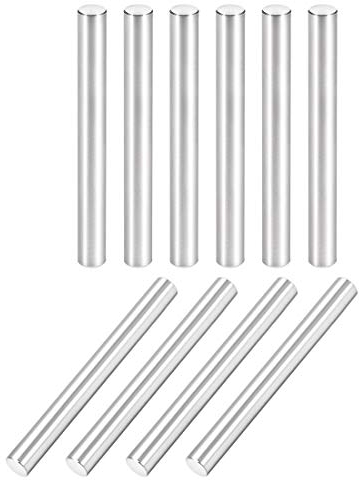 sourcing map 10Pcs 6mm X 60mm Passstift 304 Edelstahl Zylindrischer Regalstützstift Befestigen Elemente Silber