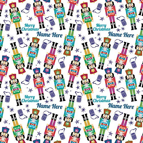 Personalised Christmas Nutcracker Soldier Wrapping Paper with 2 Gift Tags