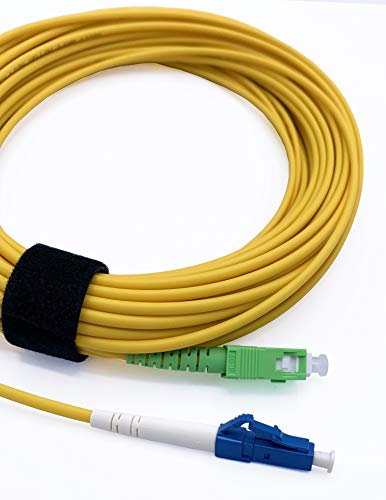 Elfcam - 15m Glasfaserkabel SC/APC auf LC/UPC Simplex Singlemode 9/125 µm, LWL Kabel LSZH (15M)