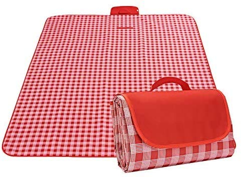 7WUNDERBAR Picknickdecke 200 x 200 cm Stranddecke Picknickmatte Campingdecke Strandmatte Outdoor wasserdichte sandabweisend mit Tragegriff maschinenwaschbar für Picknick,Wandern,Camping, Strand