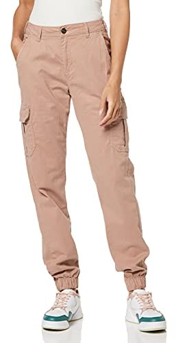 URBAN CLASSICS Pantalon Cargo pour Femme, Taille Haute, Chevilles Resserrées, Poches latérales Plaquées, 98% Coton 2% Élasthanne, Duskrose, Taille 26