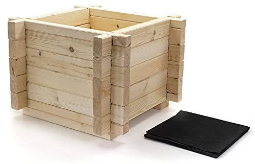 Holzfee Pflanzkasten Country Massiv 51 x 51 cm Kiefer naturbelassen Höhe nach Auswahl (Höhe 50 cm)