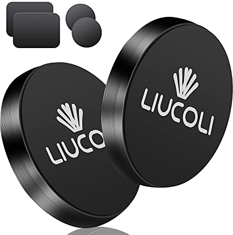 LIUCOLI Handyhalterung Auto Magnet, Kfz Magnet Handyhalter 2 Stück Magnetische Handyhalterung fürs Auto mit Metallplatte Kompatibel mit iPhone/Pro Max Samsung Galaxy/Note Huawei Usw.