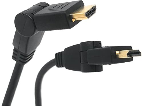 SKT VMI20401 Câble HDMI avec fiche coudée orientable à 360° Plaqué or 2 m