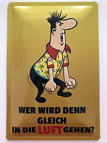 Metall Schild 20x30cm Wer wird denn gleich in die Luft gehen Sprüche Blechschild