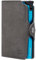 BEWMER Porta Carte di Credito 1 Schermato | Portafoglio Slim da Uomo e Donna | Porta Tessere e Documenti con Rfid Protection e Fermasoldi in Carbon Fiber (Grigio Scuro e Blu Senza ZIP)