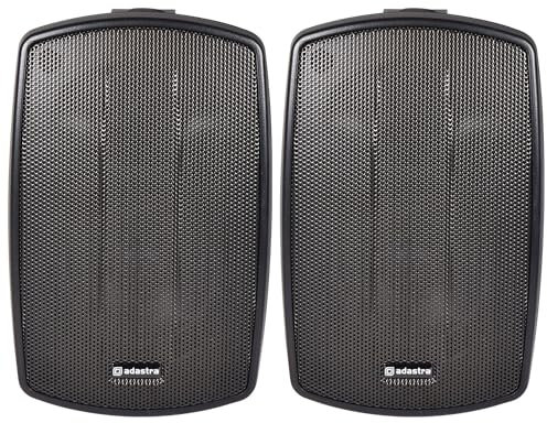 Adastra | Weather Resistant Indoor and Outdoor Full Range Speakers Supplied in Pairs, Patio Music, Garden Speakers, Kitchen or Bathroom Audio | 60W | 3 | Black