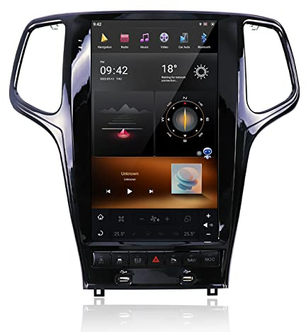 MOOKAKA Tesla Vertikaler Radio Android 11 Autoradio 2 din GPS Navigation Haupteinheit für Jeep Grand Cherokee 2014-2019 Multimedia Player Stereo IPS Touch Screen Carplay DSP RDS（8+128GB