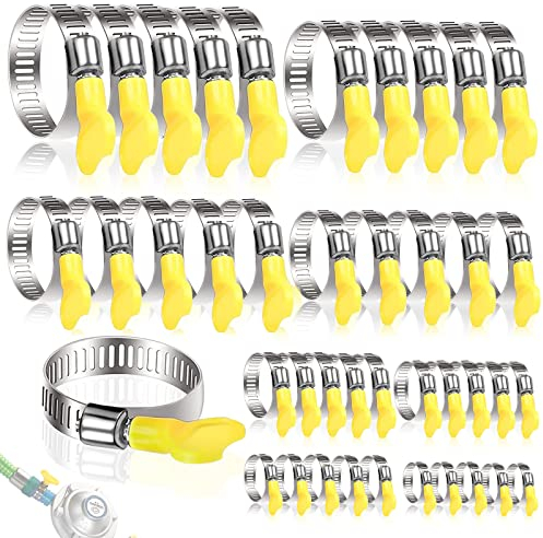 XSHAO 40 Stück Schlauchschelle Edelstahl, 8-44mm Einstellbare Schlauchschellen Sortiment mit Flügelmutter für Poolschlauch Gasschlauch Waschmaschinen Sandfilteranlage und Gartenschlauch (8 Größen)en)