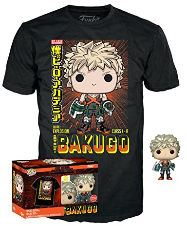 Funko Pop! & Tees (Adult): My Hero Academia - Katsuki Bakugo (Metallic) (Special Edition) Vinyl Figure & T-Shirt (L)
