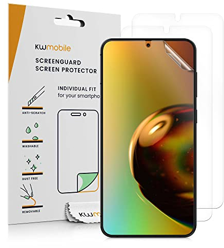 kwmobile Protector Compatible con Samsung Galaxy S23 Plus Protector de Pantalla - 3X película Transparente Protectora de Pantalla antiarañazos