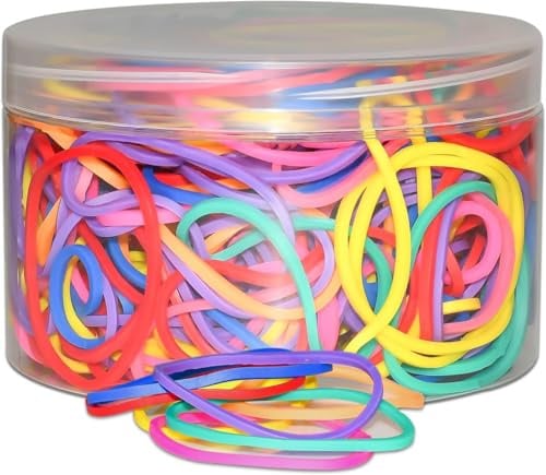 JIKIOU Assorted Color Rubber Bands, Strong Elastic Stretch Office Supplies