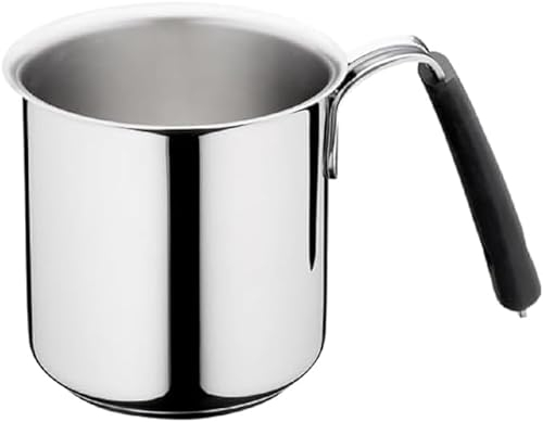 Lagostina Tempra Steel Bullilatte, Casserole Ø 16 cm en acier inoxydable 18/10, avec fond lagotherm et poignée en silicone, casserole adaptée à l'induction, au gaz et au four