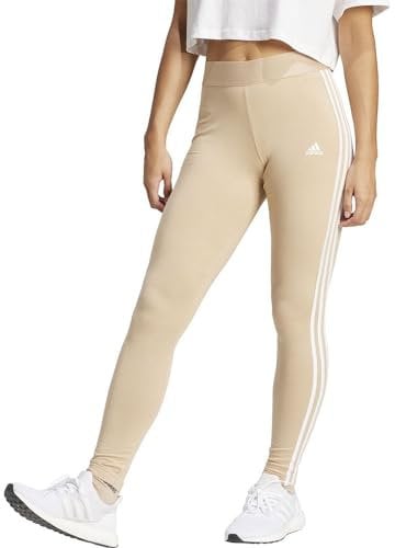 adidas Damen 3 Stripes Leggings, Magic beige/White, XS
