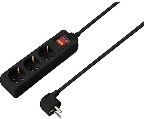 Sygonix SY-4890984 Steckdosenleiste mit Schalter Schwarz Schutzkontakt 1St.