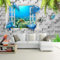 COJIC 3D Selbstklebende Wandtapete Unterwasserwelt Delphin Wandkunst Kinderzimmer Restaurant Bar Shop Wohnzimmer Schlafzimmer Wand Poster Dekoration Tapete Wandbild s 140 (Breite) x 70 (Höhe) cm